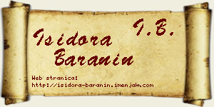 Isidora Baranin vizit kartica